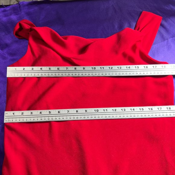 📌Karen Stevens Semi Formal Asymmetrical Chiffon Dress with Waterfall Neckline - Picture 11 of 15